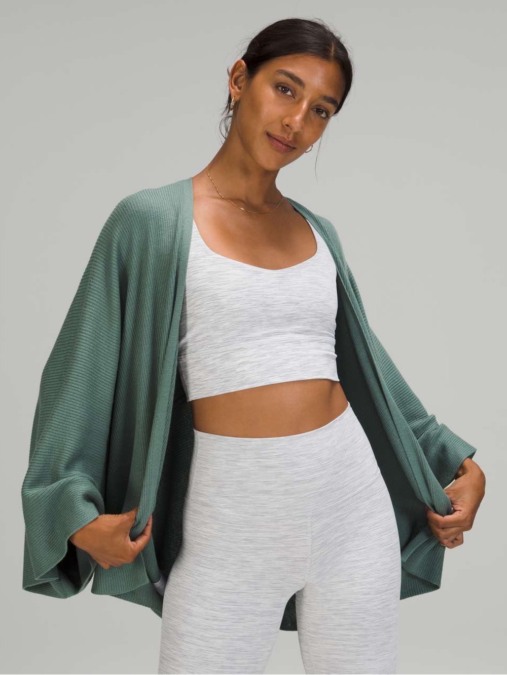 NWOT Lululemon Cashlu Knit Textured Wrap Tidewater Teal XS/S